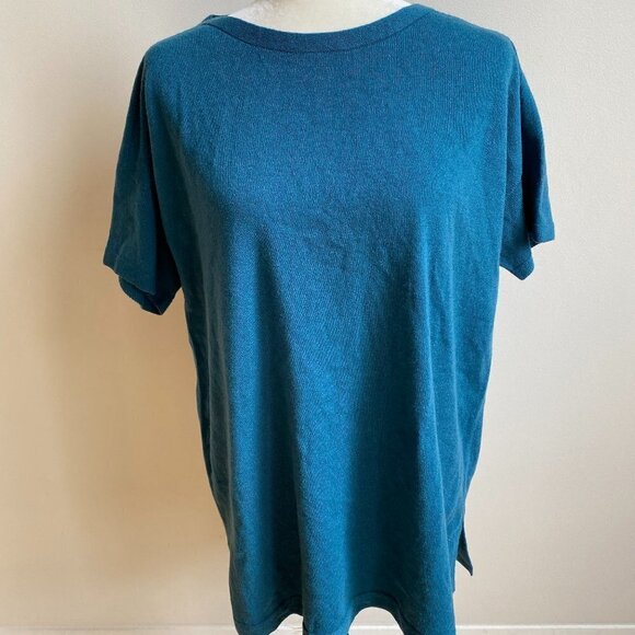 EILEEN Fisher Short Sleeve Sweater "Nile" Womens Sz Small Cashmere Boat Neck - Picture 2 of 7